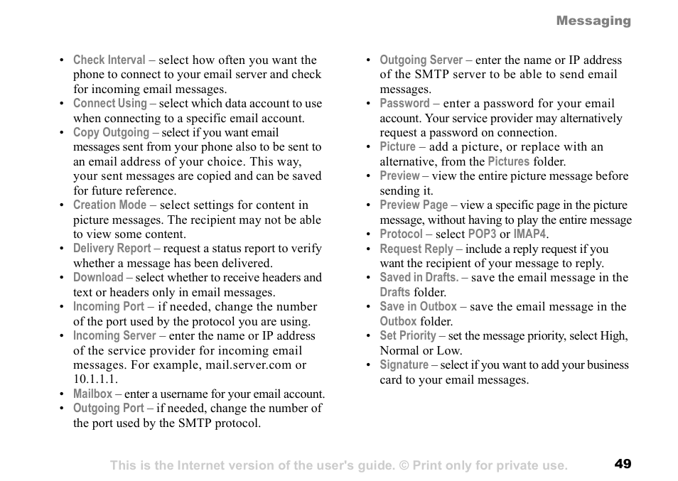 Sony K500 User Manual | Page 49 / 93