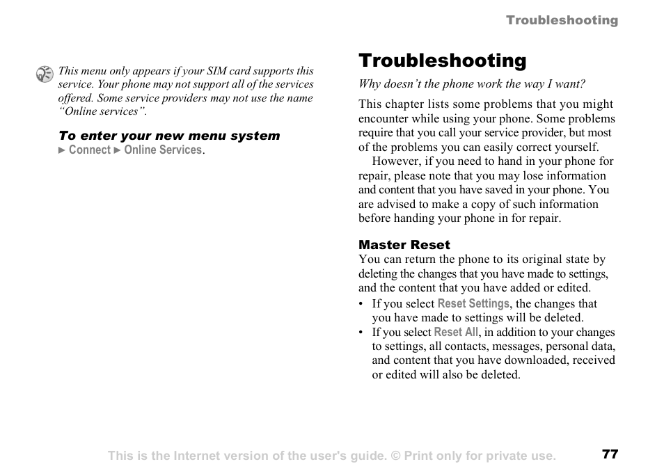 Troubleshooting | Sony K500 User Manual | Page 77 / 93