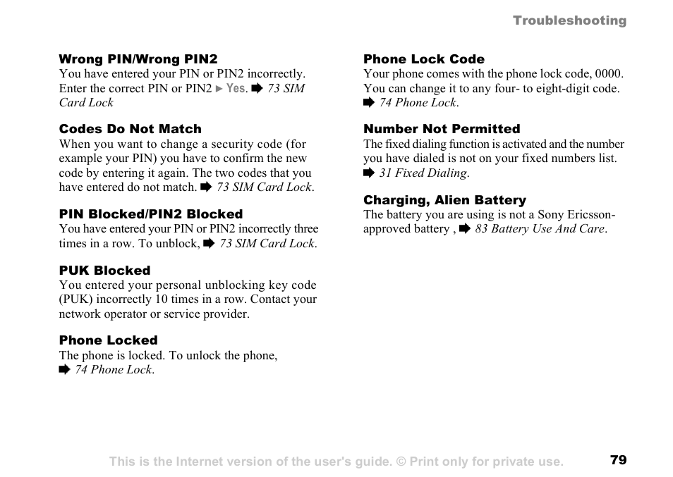 Sony K500 User Manual | Page 79 / 93