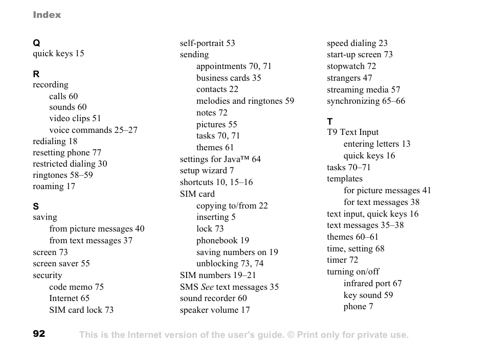 Sony K500 User Manual | Page 92 / 93