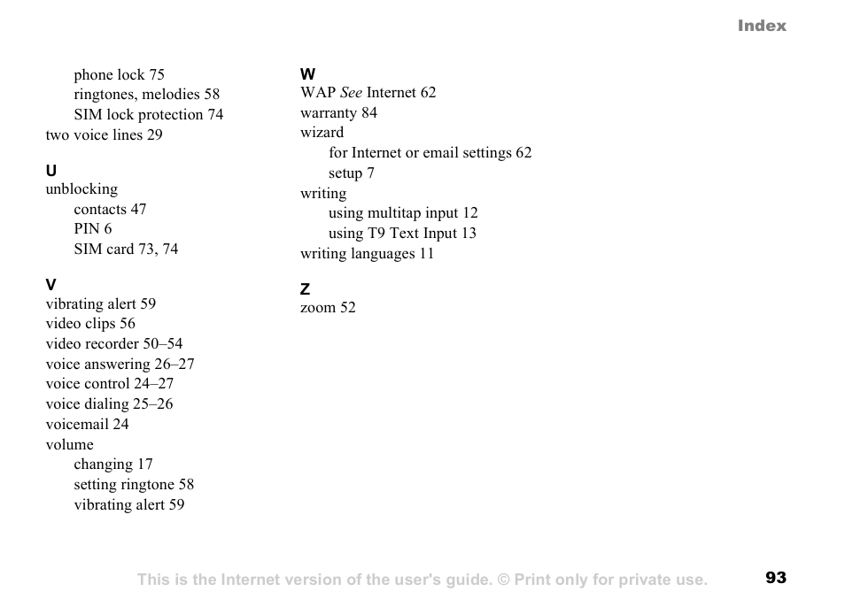 Sony K500 User Manual | Page 93 / 93