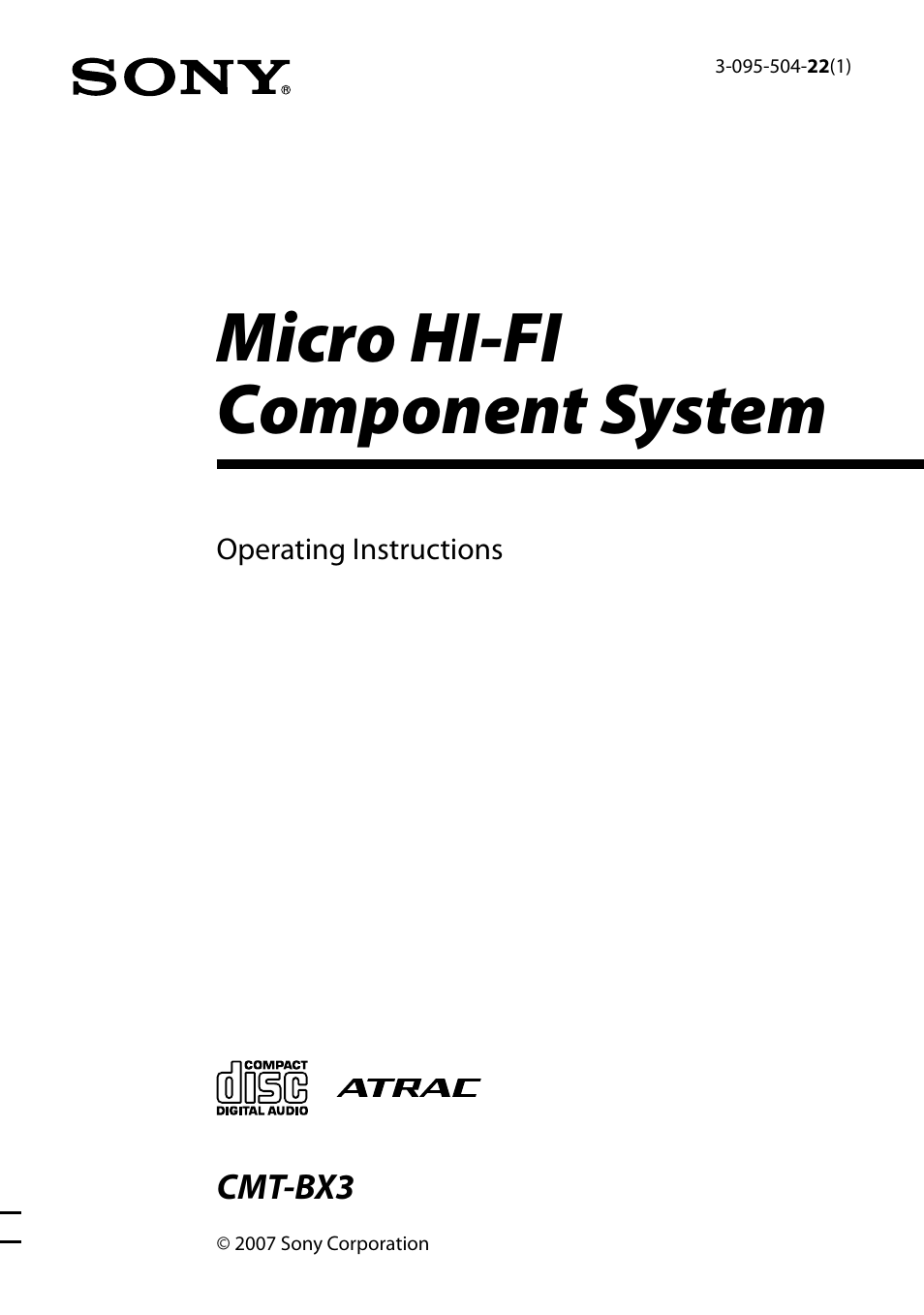 Sony CMT-BX3 User Manual | 32 pages