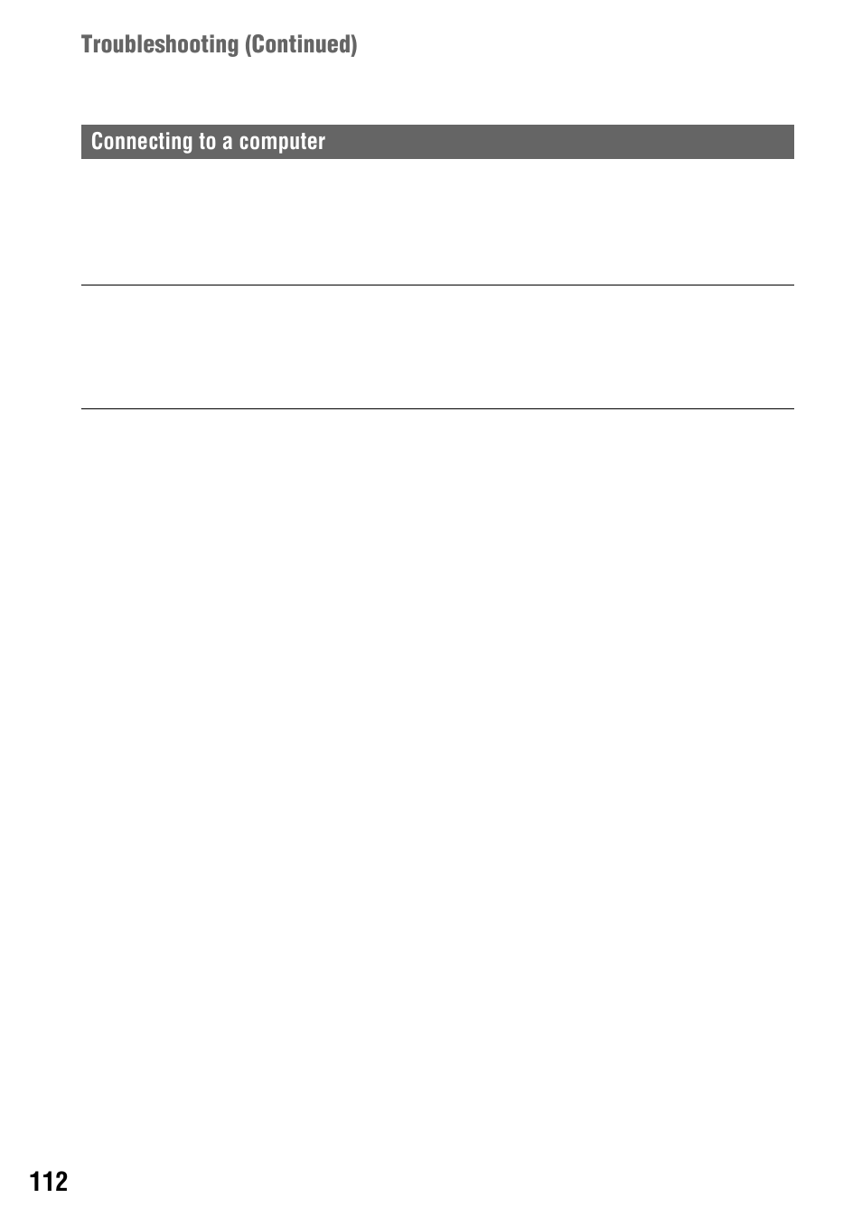 P. 112, Troubleshooting (continued) | Sony 4-114-858-12(1) User Manual | Page 112 / 143