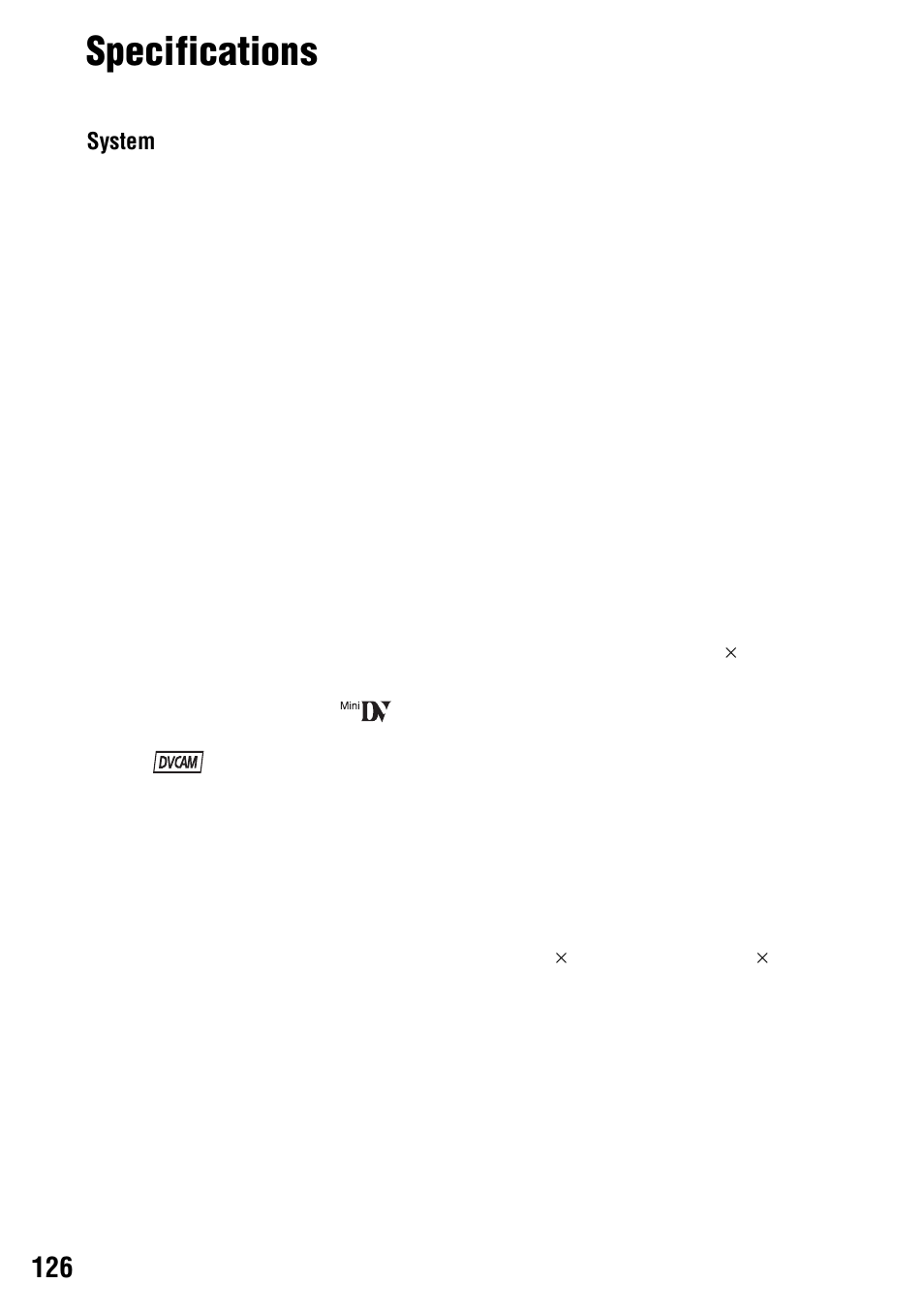 Specifications | Sony 4-114-858-12(1) User Manual | Page 126 / 143