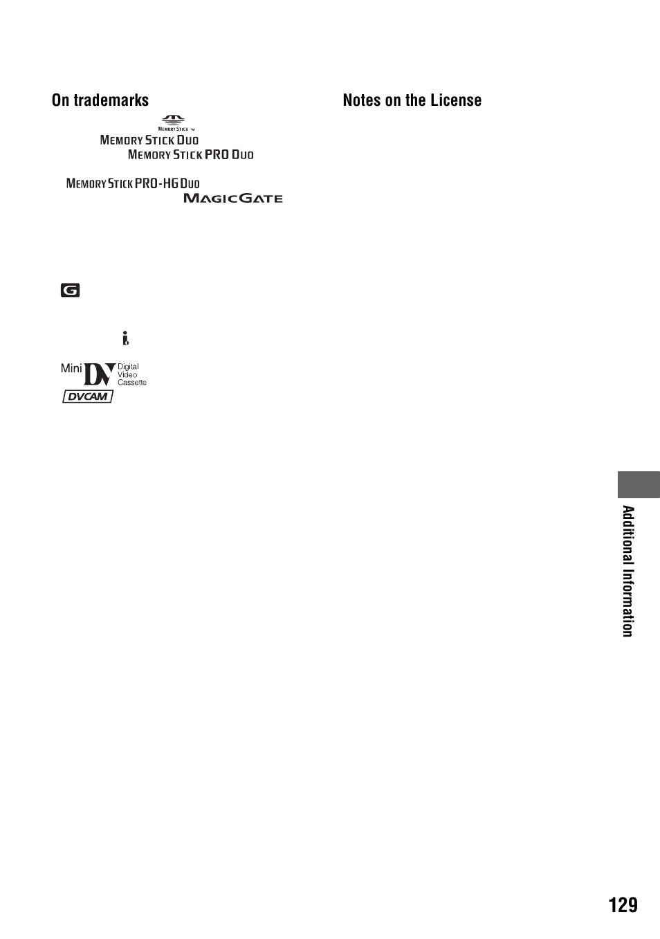 On trademarks | Sony 4-114-858-12(1) User Manual | Page 129 / 143