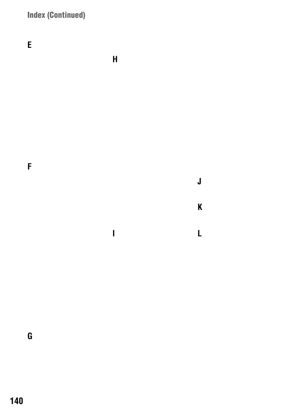 Index (continued) | Sony 4-114-858-12(1) User Manual | Page 140 / 143