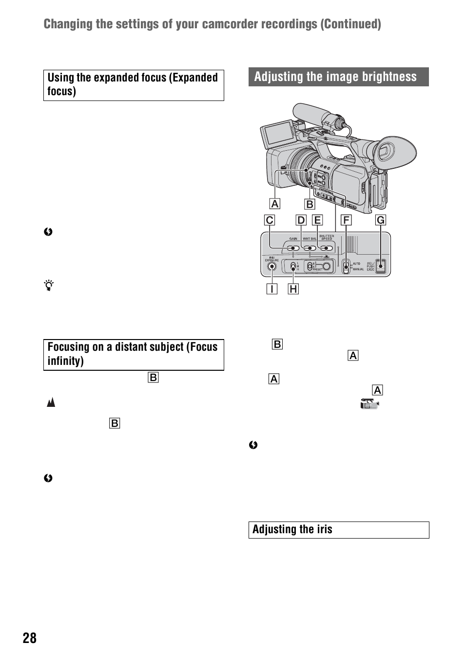 Adjusting the image brightness | Sony 4-114-858-12(1) User Manual | Page 28 / 143