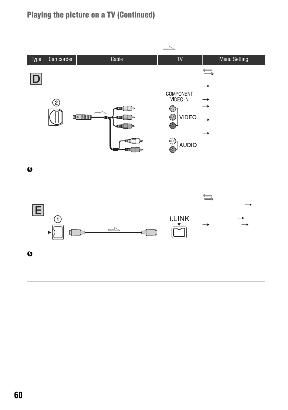 Playing the picture on a tv (continued) | Sony 4-114-858-12(1) User Manual | Page 60 / 143