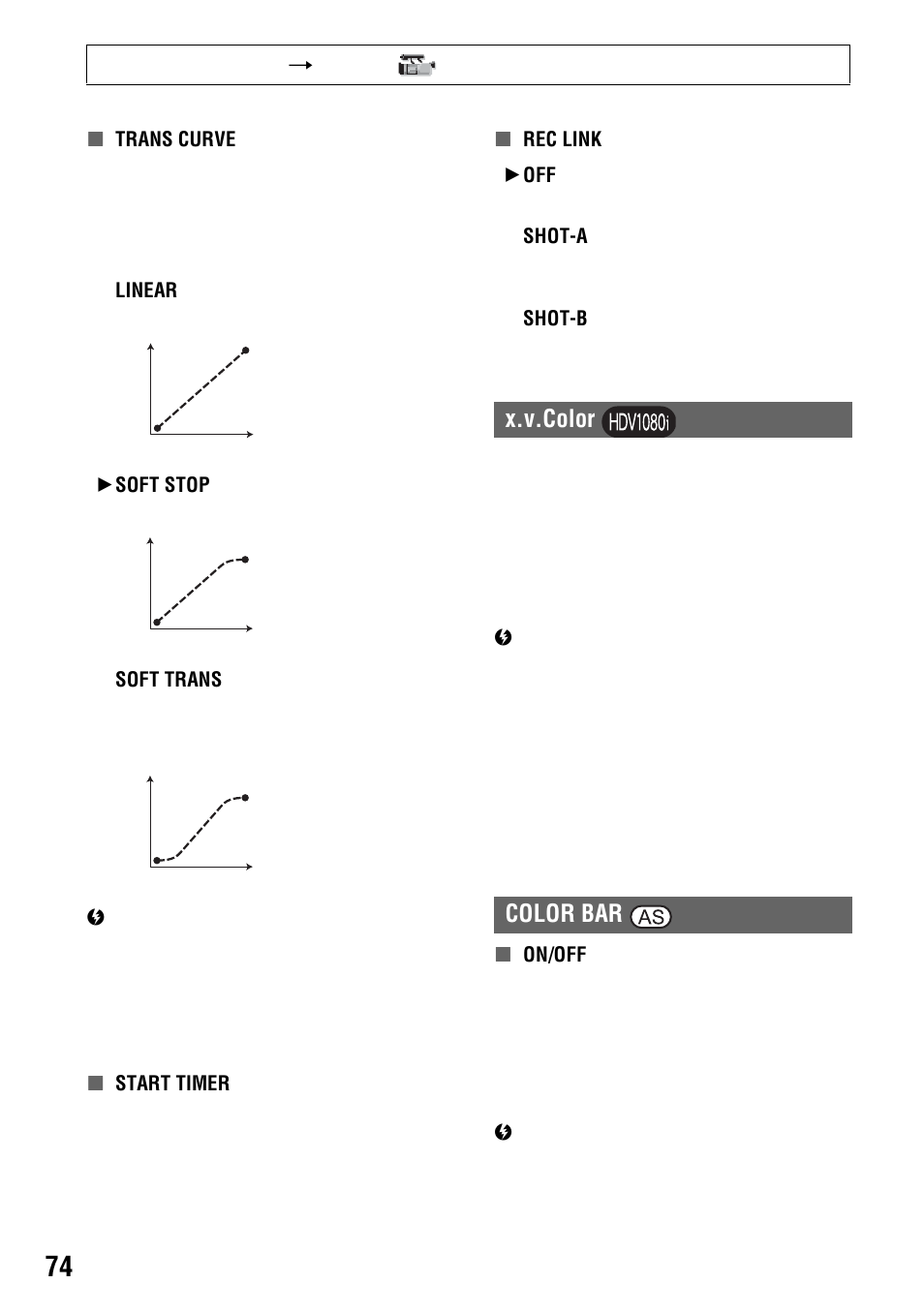 X.v.color, X.v.color color bar | Sony 4-114-858-12(1) User Manual | Page 74 / 143