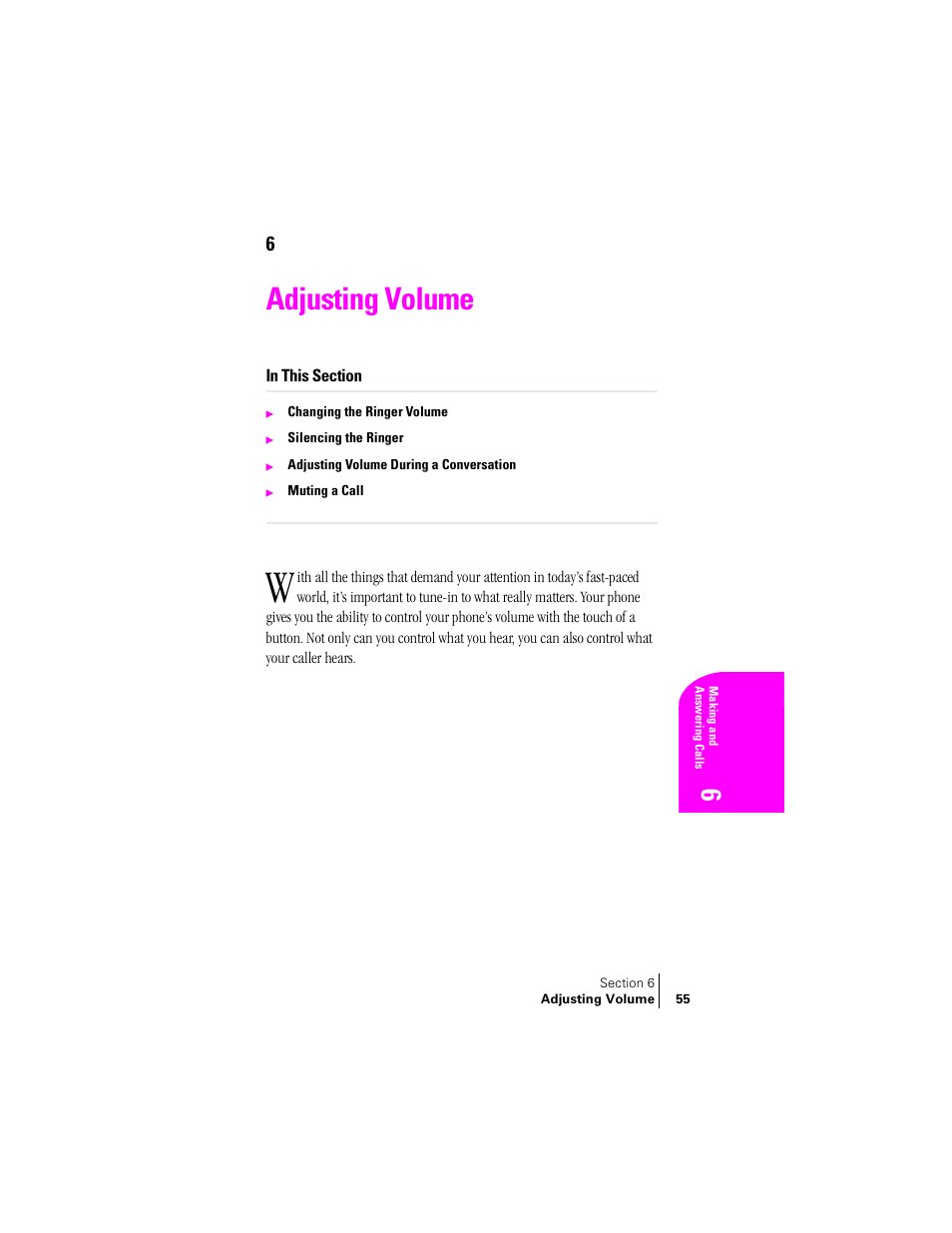 Adjusting volume | Samsung SPH-A460 User Manual | Page 55 / 159