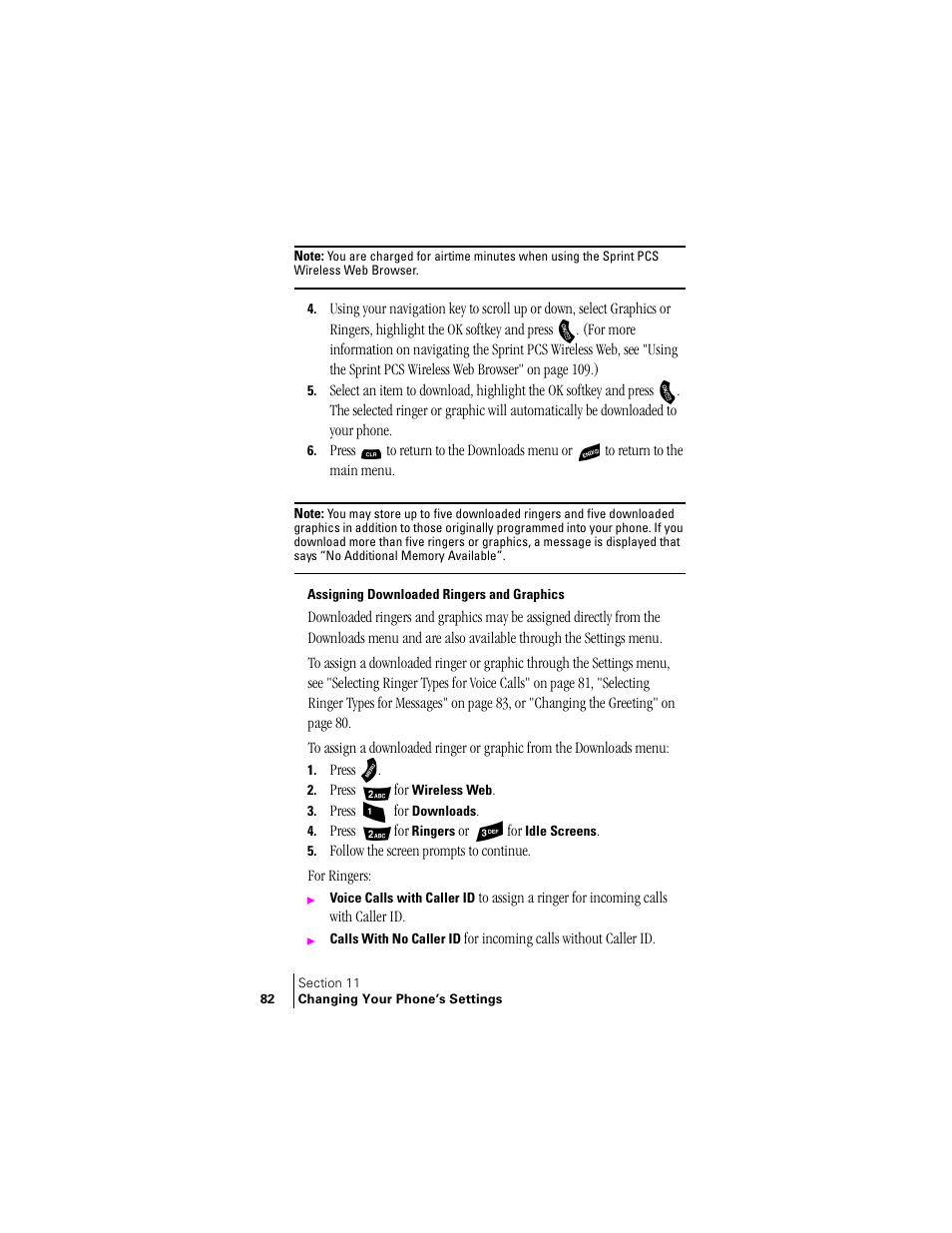 Assigning downloaded ringers and graphics | Samsung SPH-A460 User Manual | Page 82 / 159