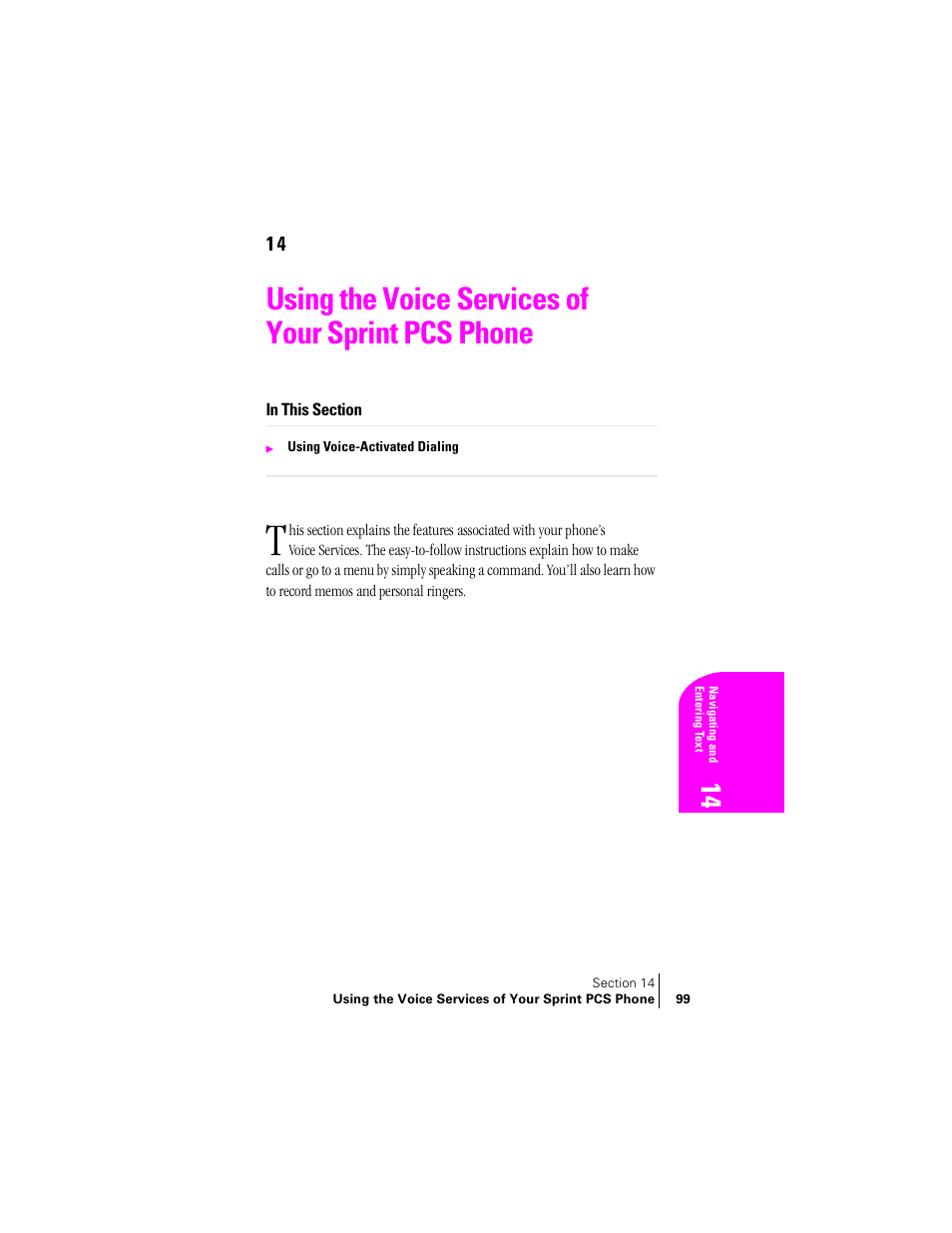 Using the voice services of your sprint pcs phone | Samsung SPH-A460 User Manual | Page 99 / 159