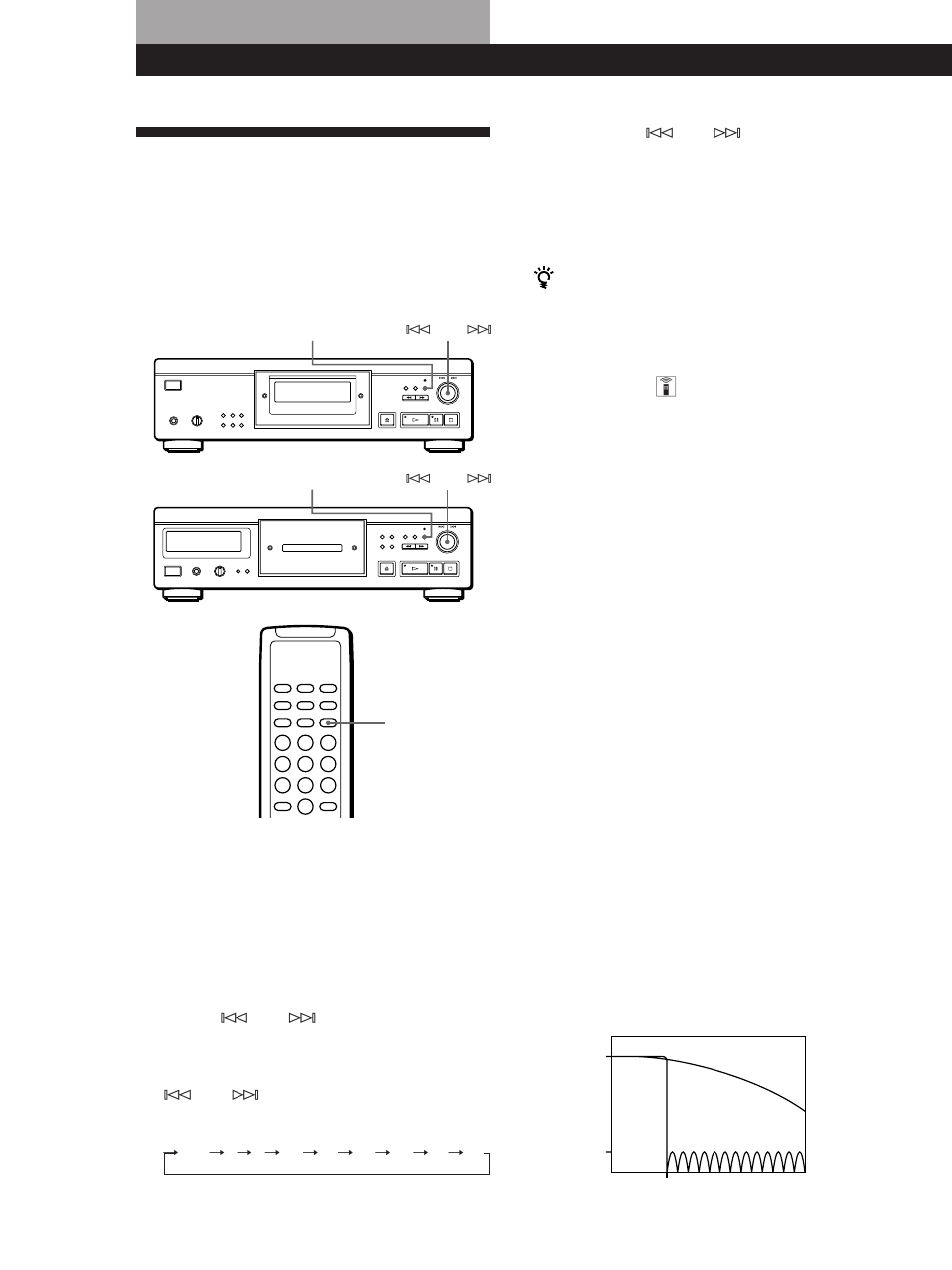 Lecture de disques compacts, Lecture de disques compacts 3, Sélection du filtre directement sur le lecteur 1 | Sony CDP-XA30ES User Manual | Page 36 / 112