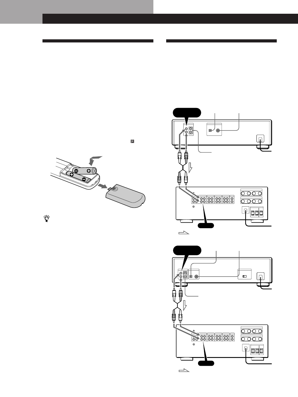 Desembalaje, Conexión del sistema, Procedimientos iniciales | Inserción de pilas en el mando a distancia, Descripción general | Sony CDP-XA30ES User Manual | Page 60 / 112