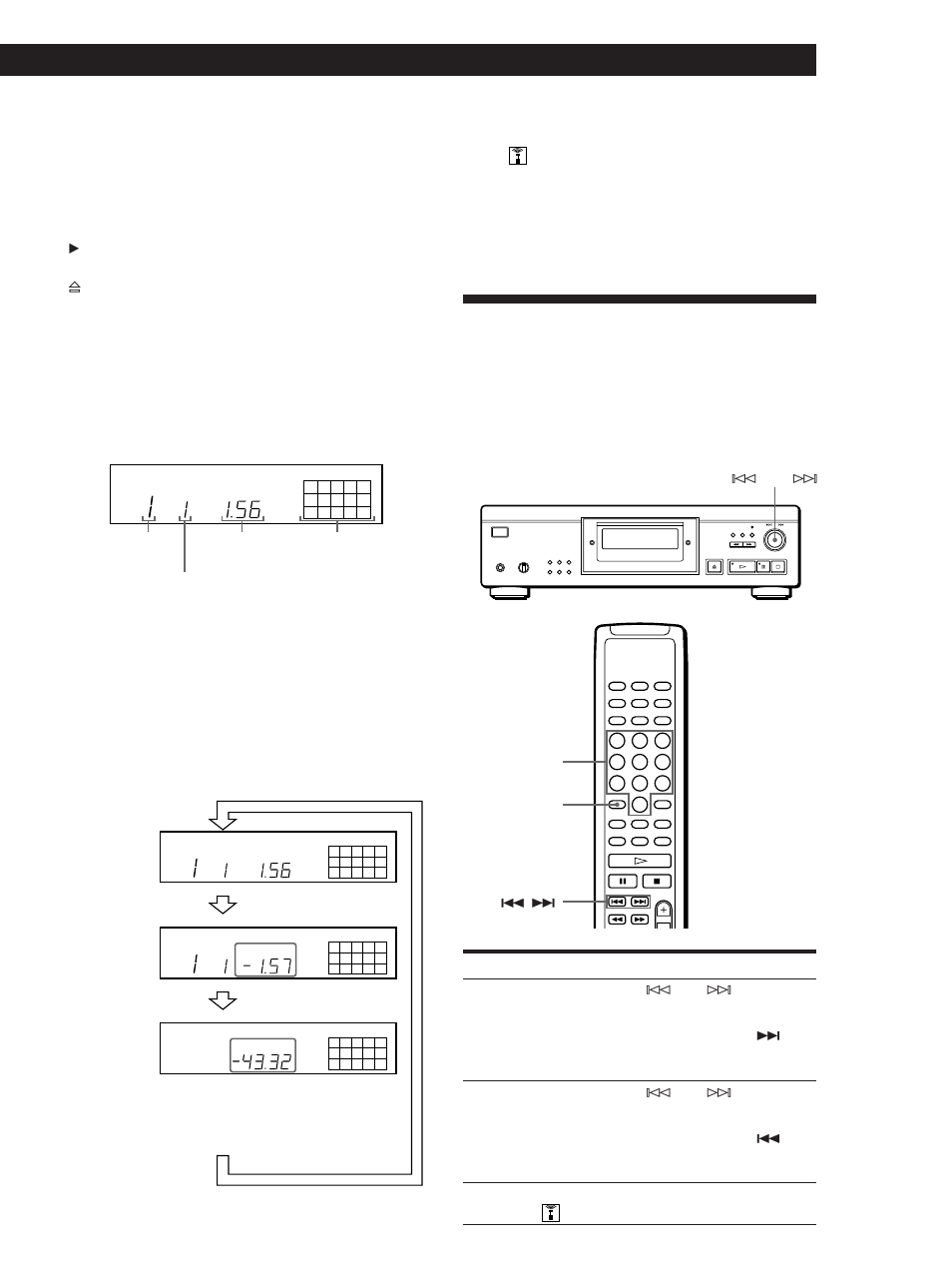 Localización de un tema específico, Reproducción de discos compactos, Comprobación del tiempo restante | Desactivación del calendario musical en el visor, Para localizar, Es necesario | Sony CDP-XA30ES User Manual | Page 67 / 112