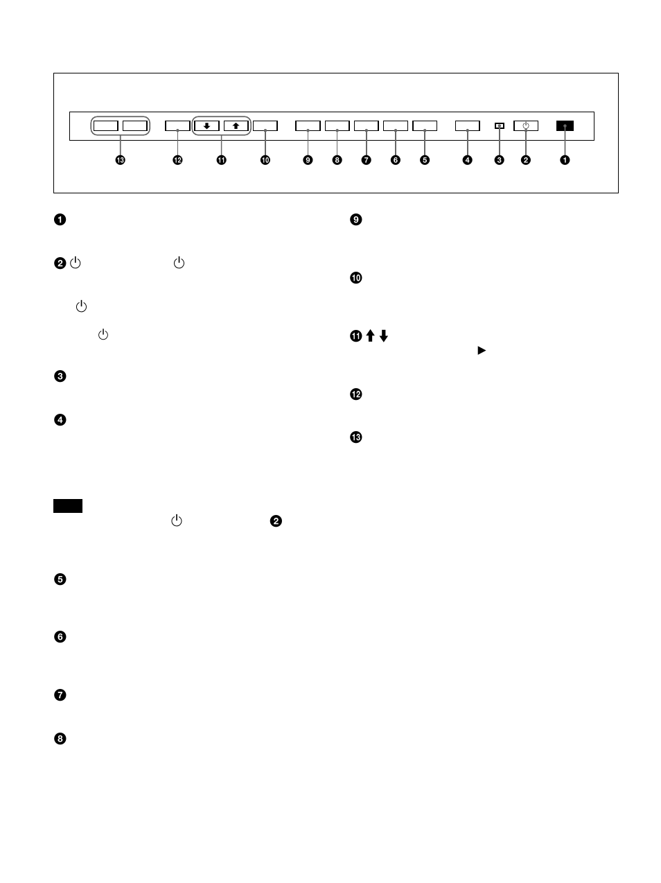 Control panel | Sony 500A3WE User Manual | Page 8 / 244