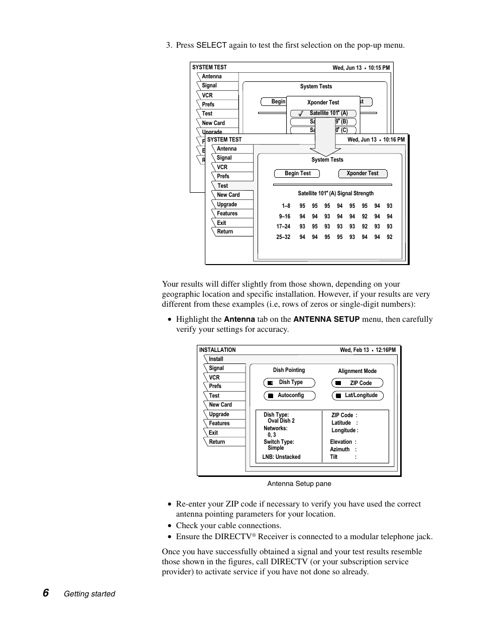 Press, Tab on the | Sony SAT-B65A User Manual | Page 14 / 60