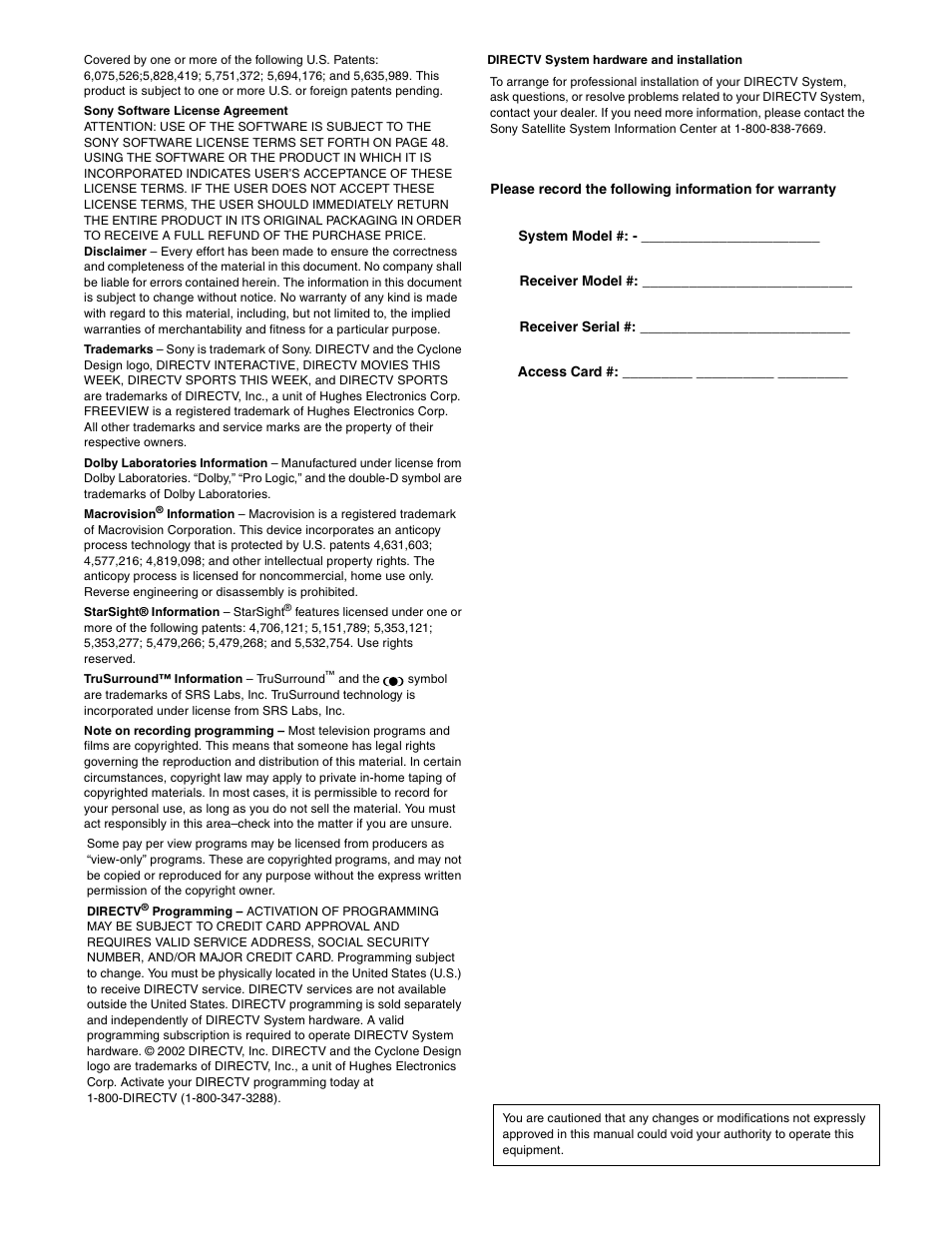 Sony SAT-B65A User Manual | Page 2 / 60
