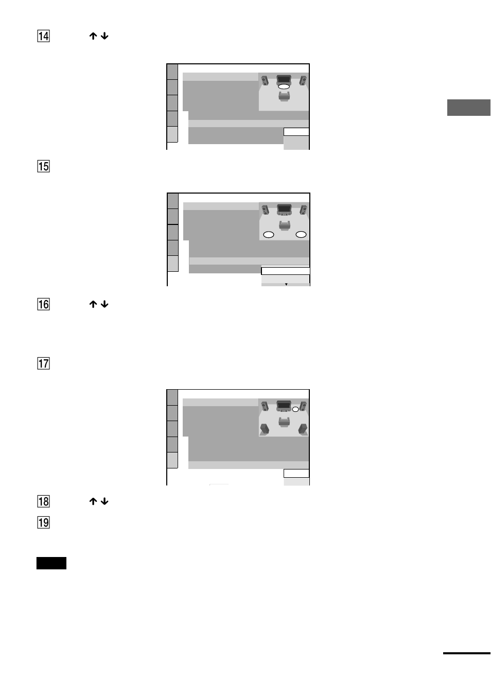 Hook ups, Qg press enter, Qh press x / x to select the size | Qj press enter, Qk press x / x to select the item. ql press enter | Sony DVP-NS700V User Manual | Page 31 / 100