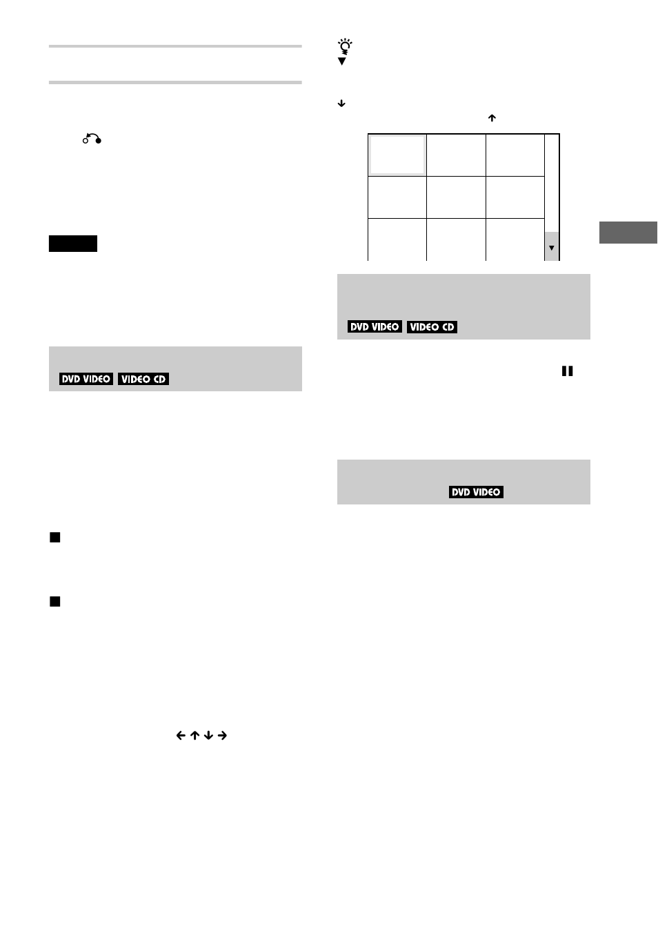 Scanning the title, chapter, or track, Dividing a scene into 9 sections, Strobe playback) | Displaying different angles simultaneously | Sony DVP-NS700V User Manual | Page 49 / 100