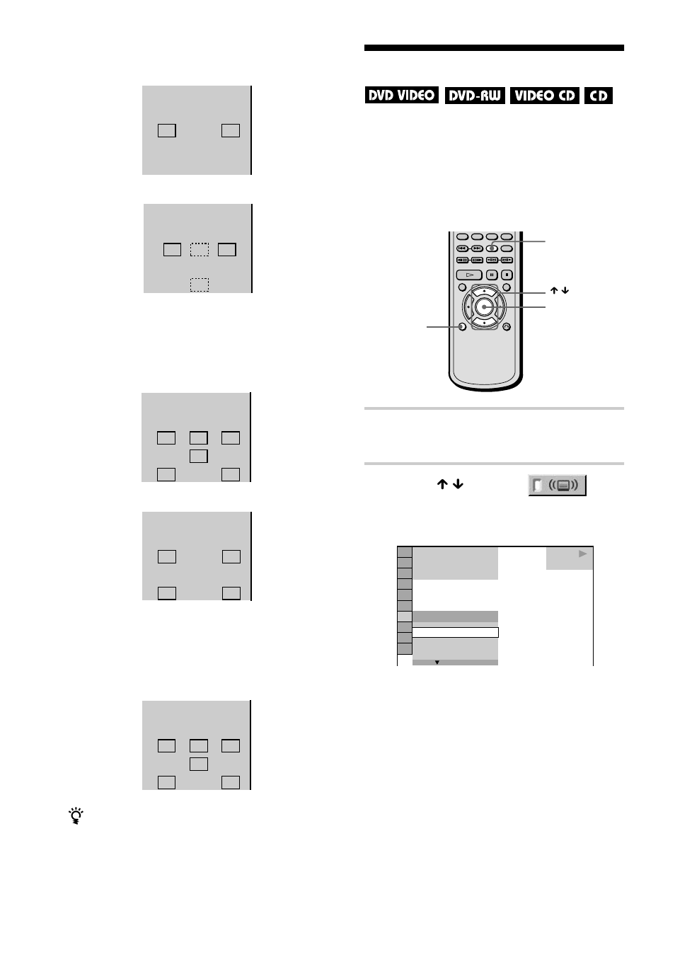 Surround mode settings, Press display during playback, Press x / x to select (surround), then press enter | Sony DVP-NS700V User Manual | Page 56 / 100