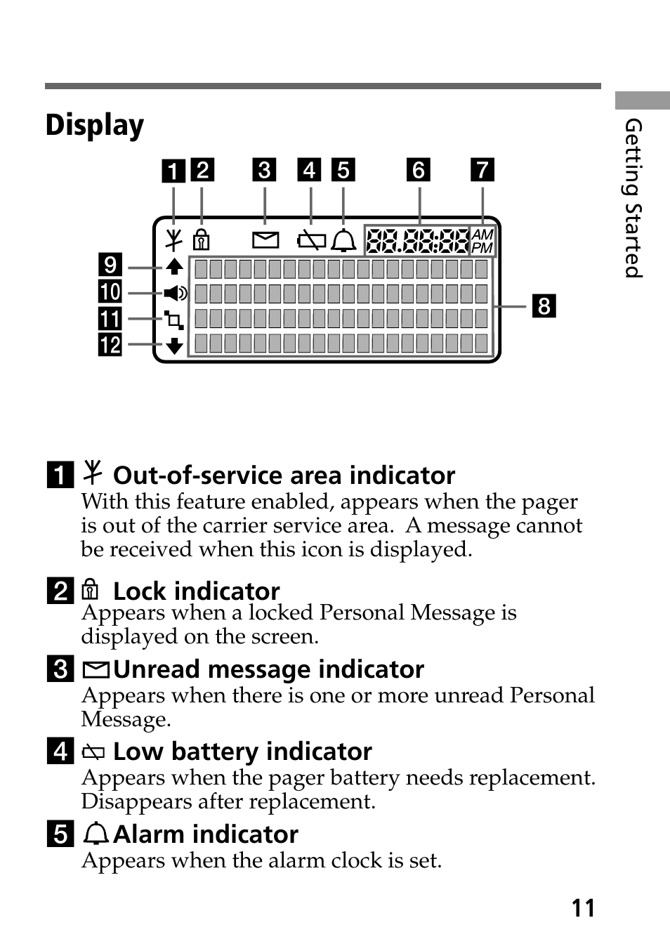 Display | Sony MP-7001 User Manual | Page 11 / 48