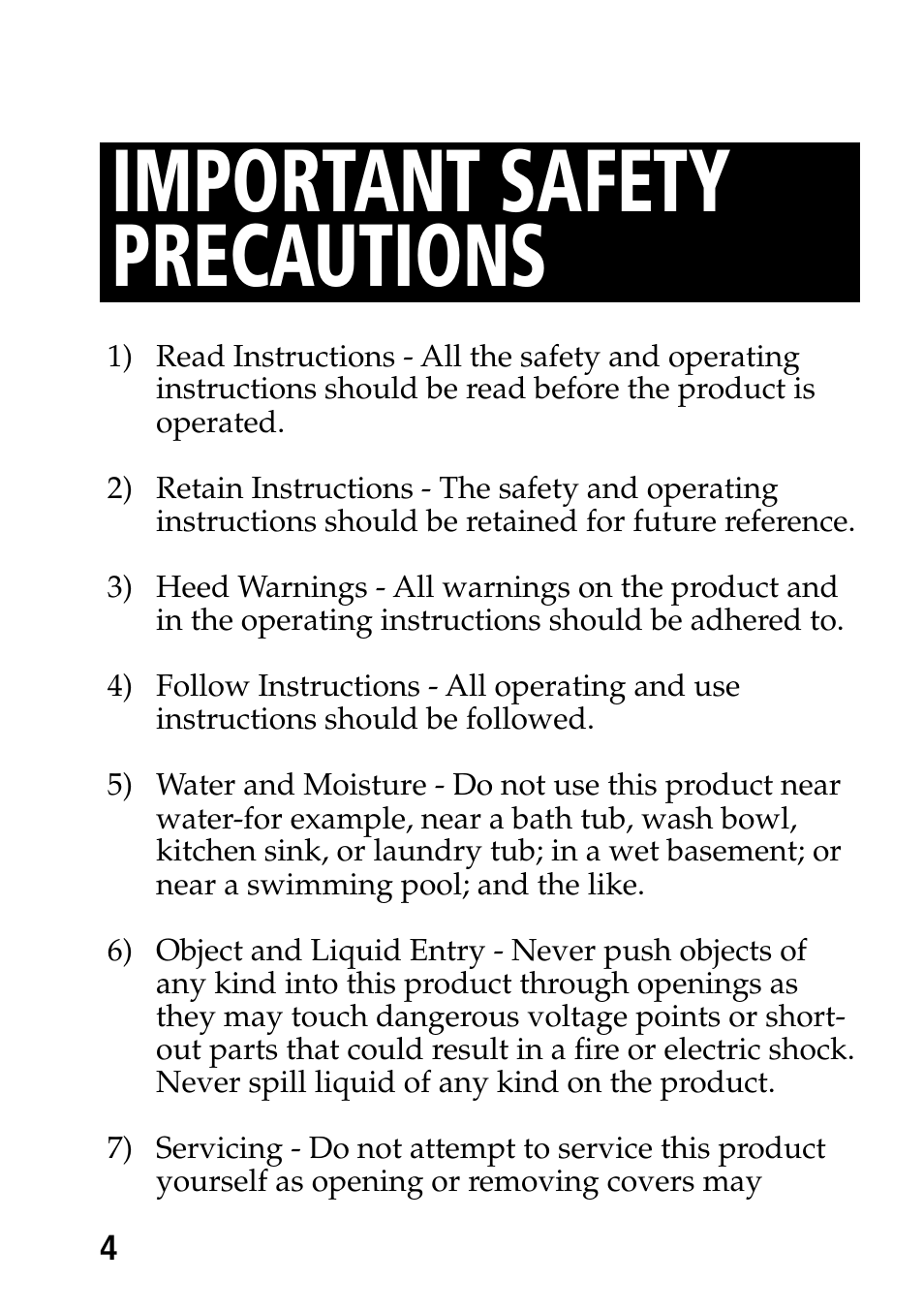 Important safety precautions | Sony MP-7001 User Manual | Page 4 / 48