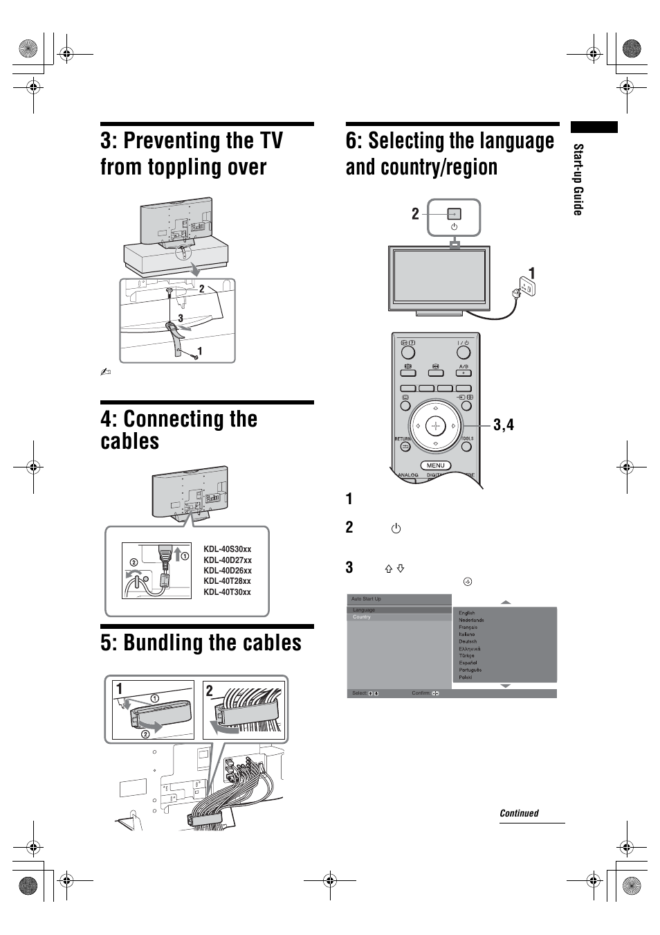 Preventing the tv from toppling over | Sony BRAVIA KDL-32D26xx User Manual | Page 5 / 35