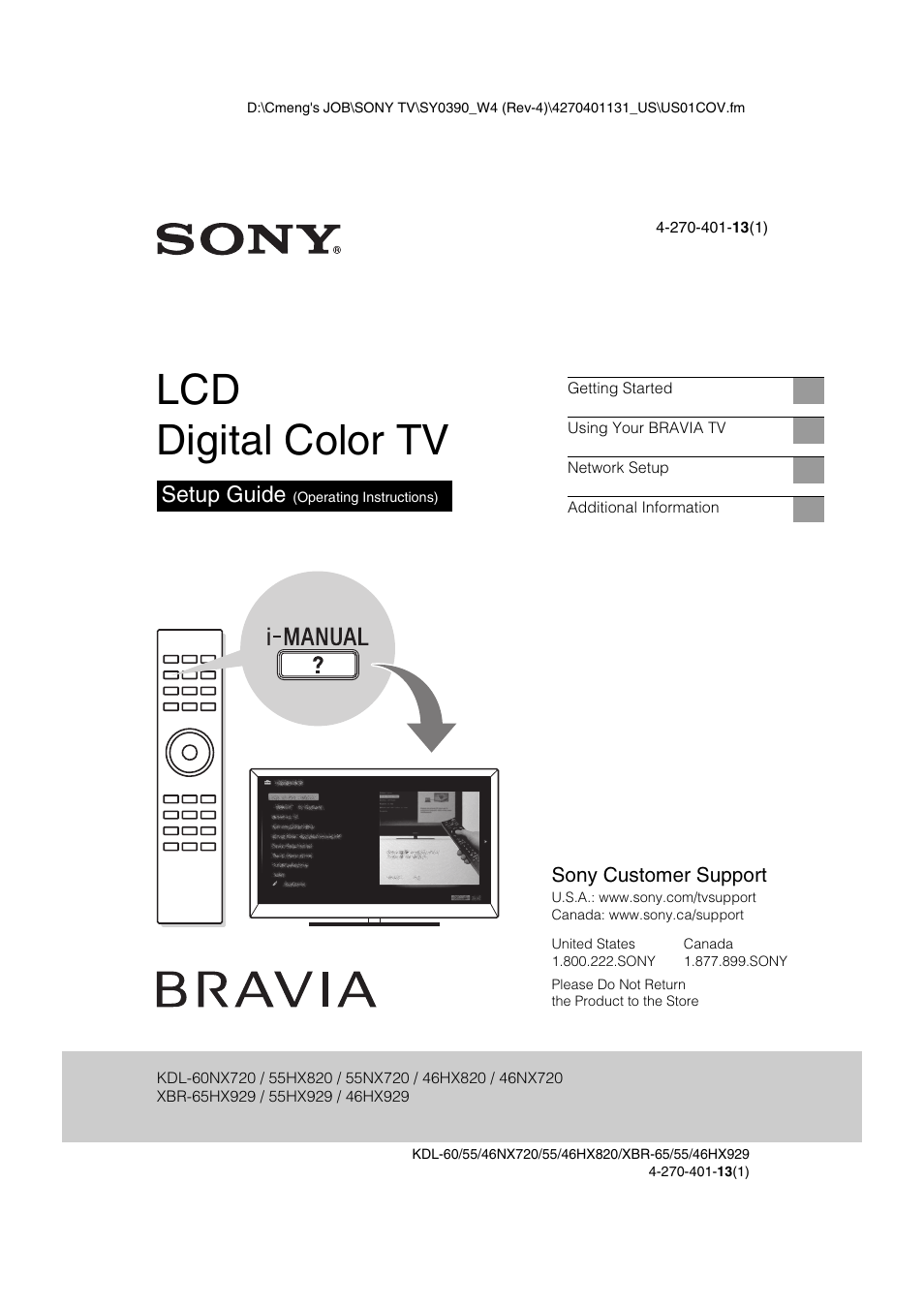 Sony XBR-65HX929 User Manual | 40 pages