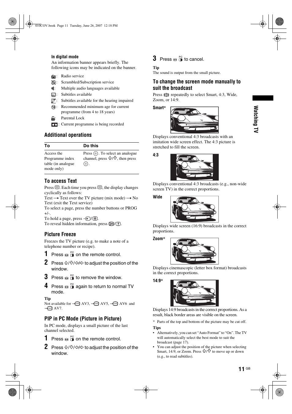 Sony Bravia KDL-26U25xx User Manual | Page 11 / 83