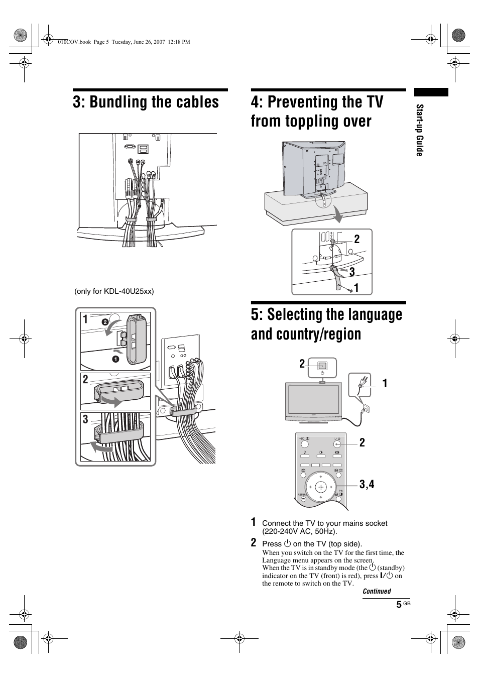 Sony Bravia KDL-26U25xx User Manual | Page 5 / 83