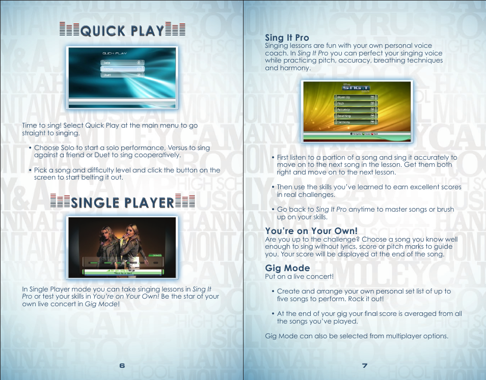Quick play quick play, Single player single player | Sony DSR-2000P User Manual | Page 5 / 6