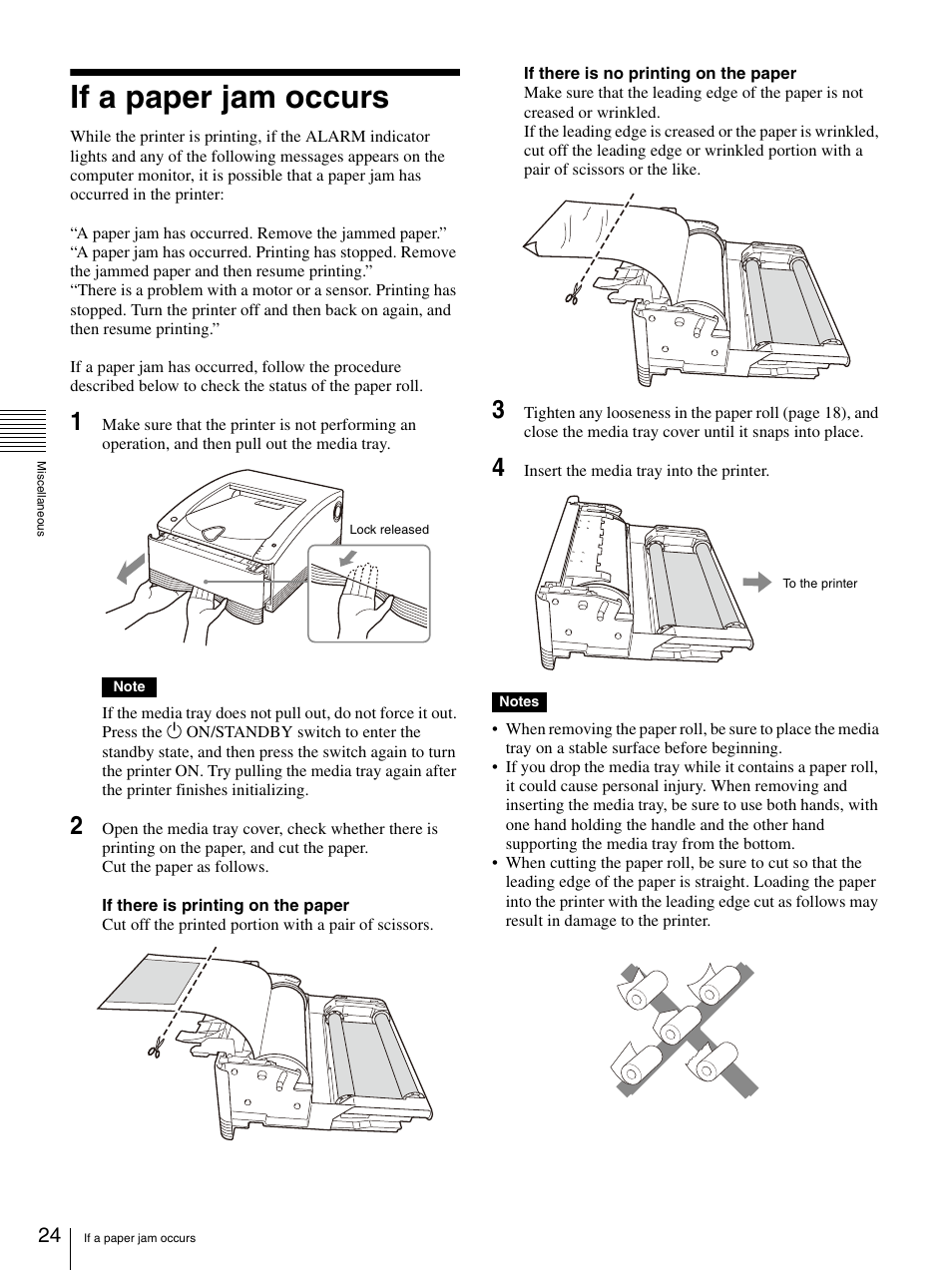 If a paper jam occurs | Sony UP-DR80MD User Manual | Page 24 / 25