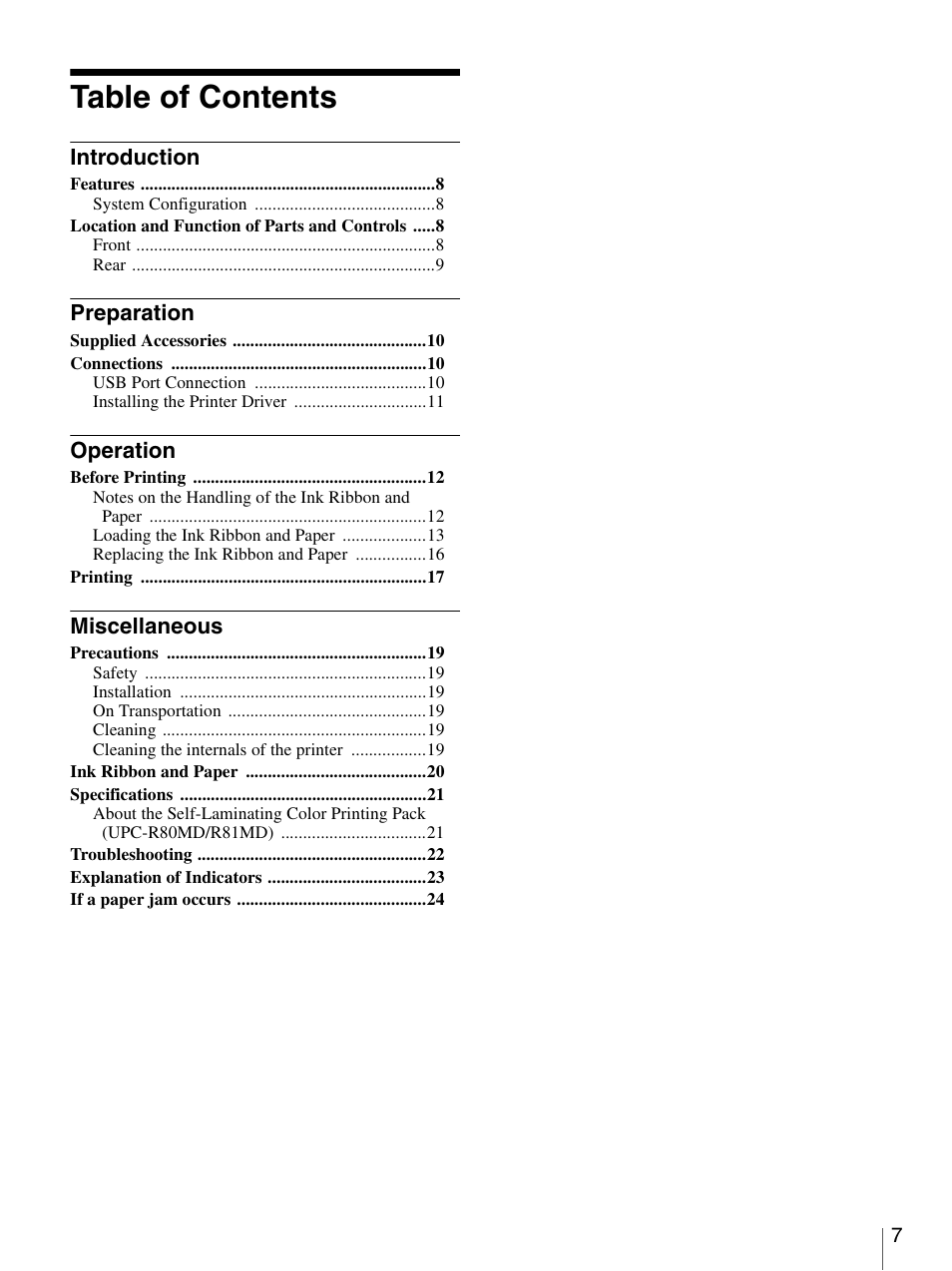 Sony UP-DR80MD User Manual | Page 7 / 25