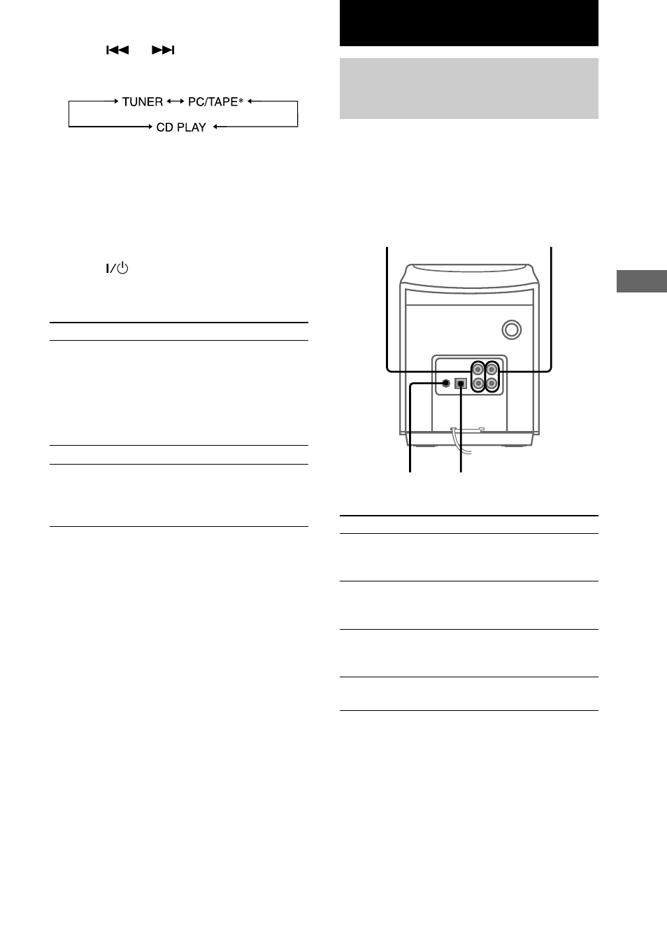 Optional components, Hooking up the optional components, Other operations | Sony CMT-EX200 User Manual | Page 17 / 24