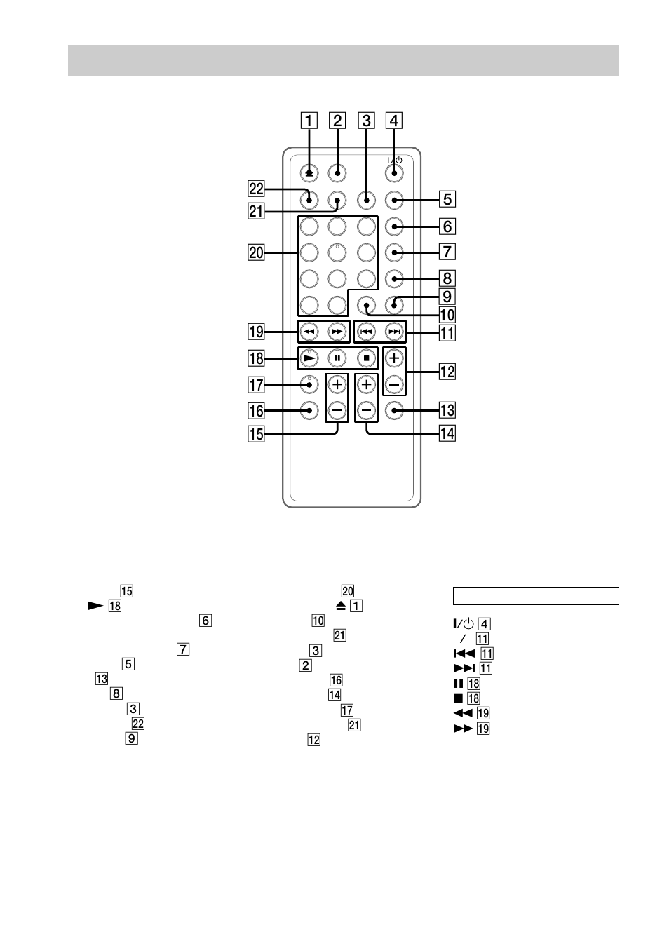 Remote control | Sony CMT-EX200 User Manual | Page 6 / 24