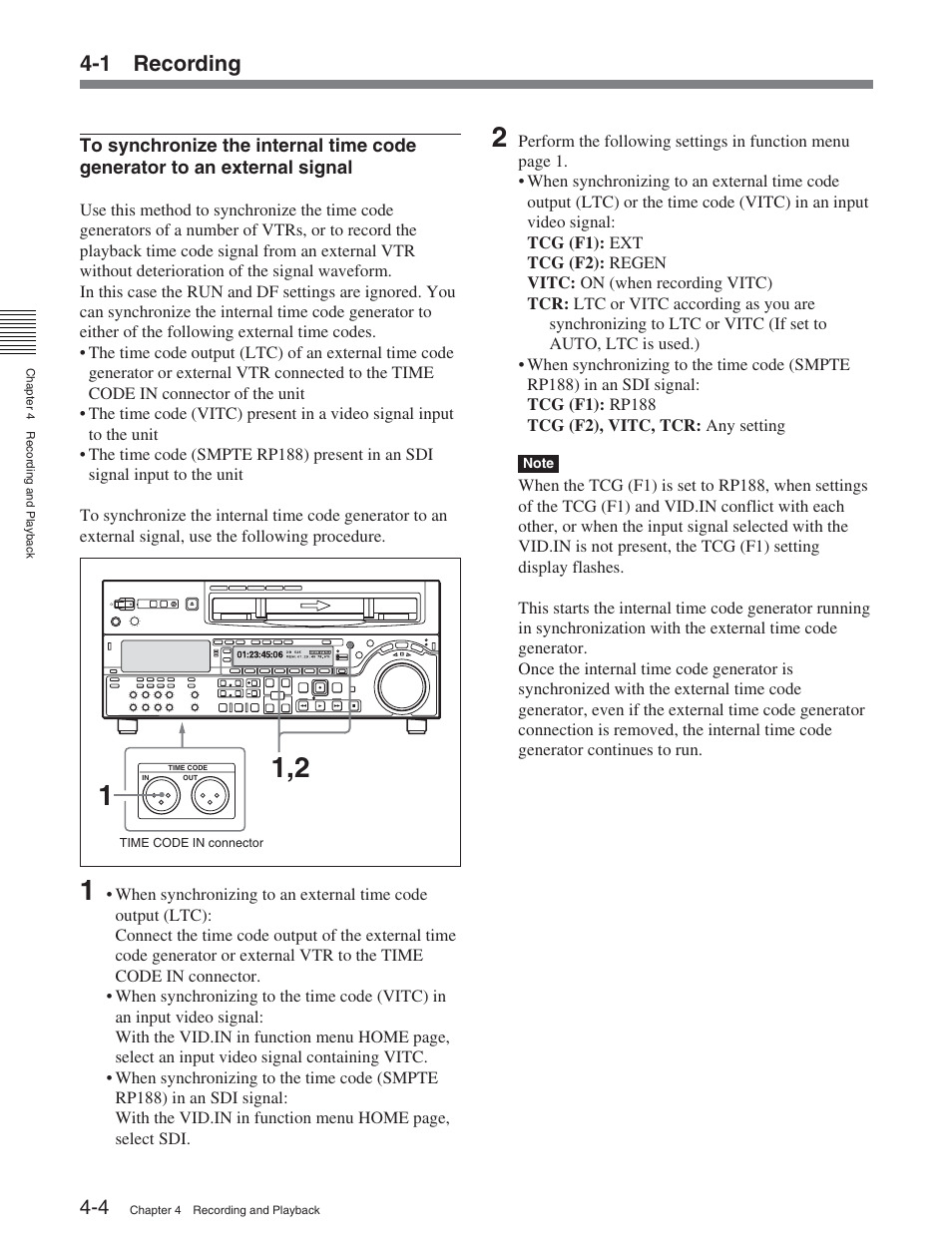 1 recording | Sony DVW-2000 User Manual | Page 46 / 155