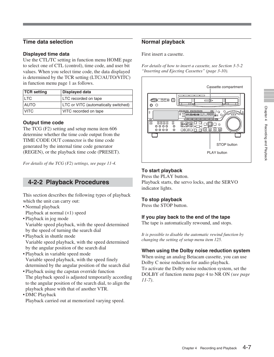 2-2 playback procedures | Sony DVW-2000 User Manual | Page 49 / 155