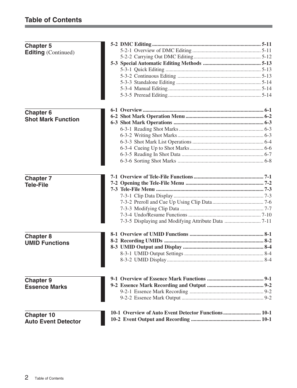Sony DVW-2000 User Manual | Page 5 / 155