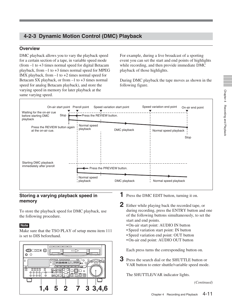2-3 dynamic motion control (dmc) playback | Sony DVW-2000 User Manual | Page 53 / 155