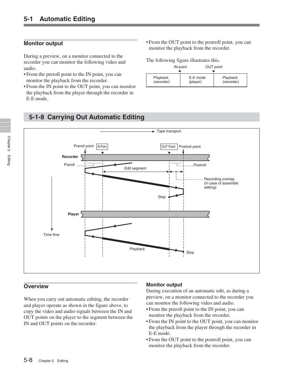 1-8 carrying out automatic editing, 1 automatic editing | Sony DVW-2000 User Manual | Page 63 / 155