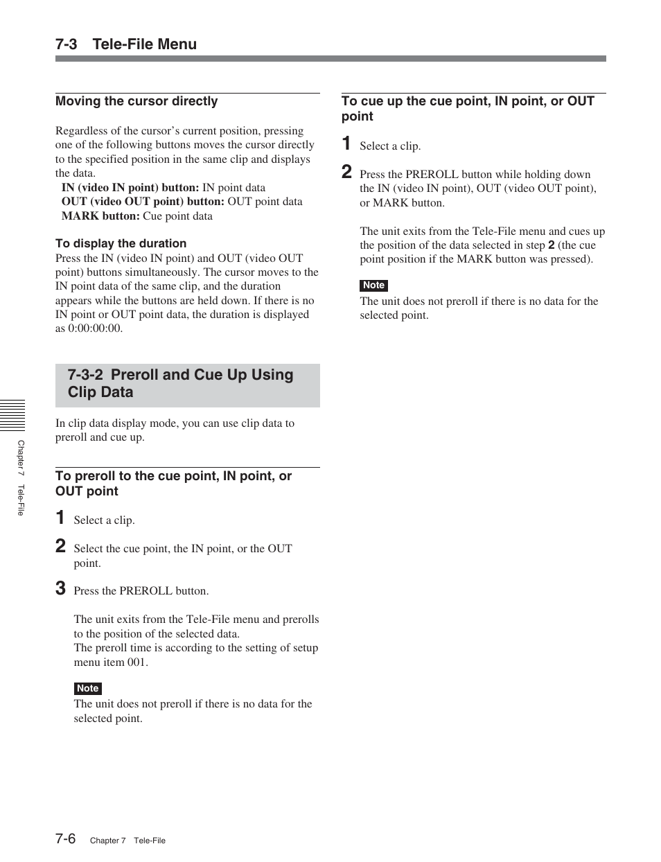 3-2 preroll and cue up using clip data | Sony DVW-2000 User Manual | Page 84 / 155
