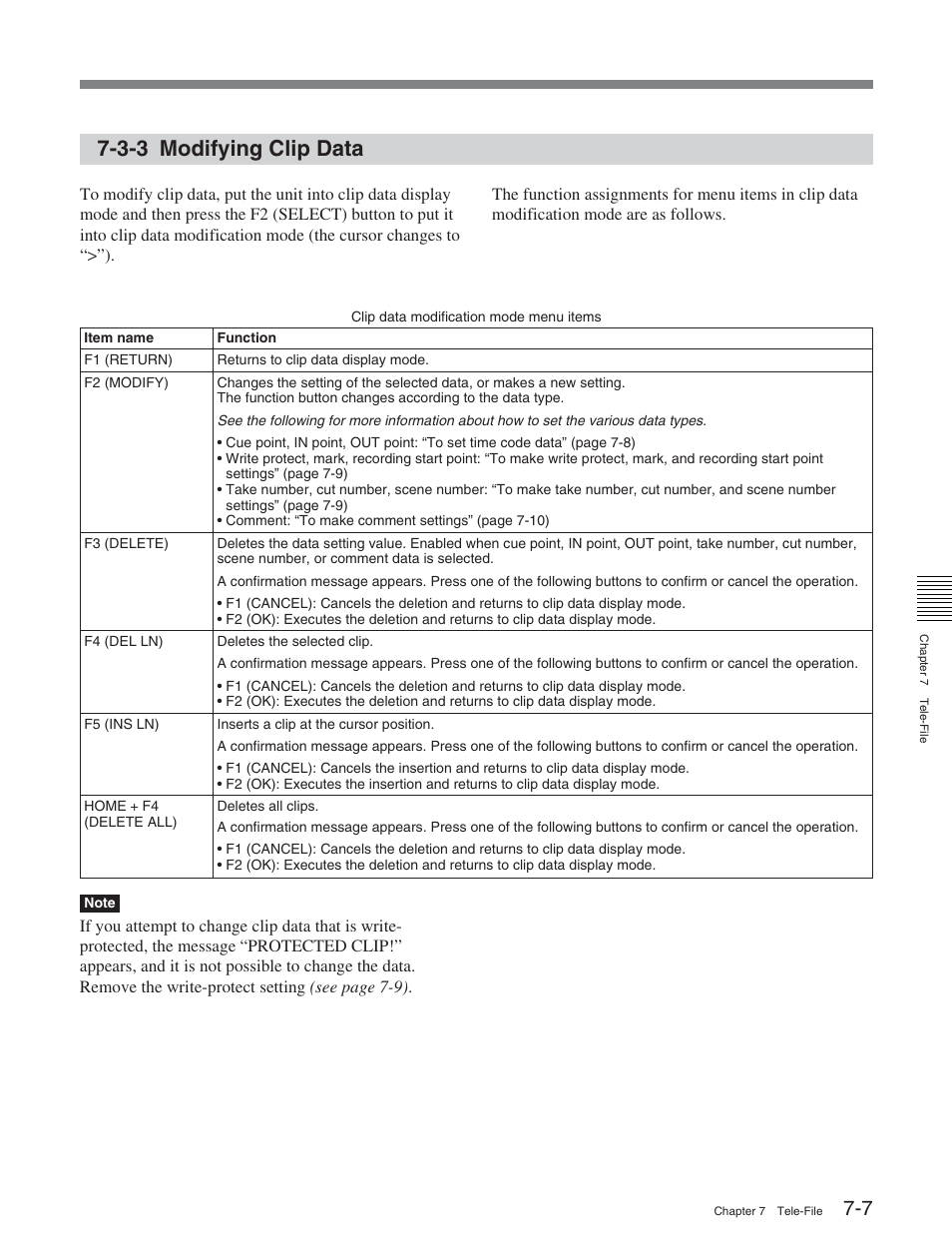 3-3 modifying clip data | Sony DVW-2000 User Manual | Page 85 / 155