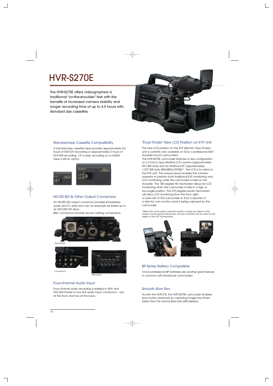 Hvr-s270e | Sony HVR-S270E User Manual | Page 16 / 20