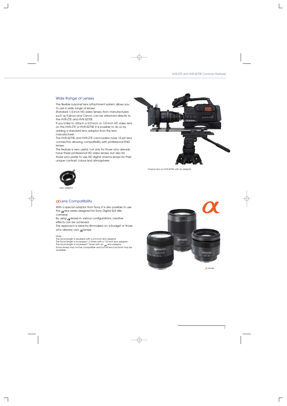 Sony HVR-S270E User Manual | Page 7 / 20