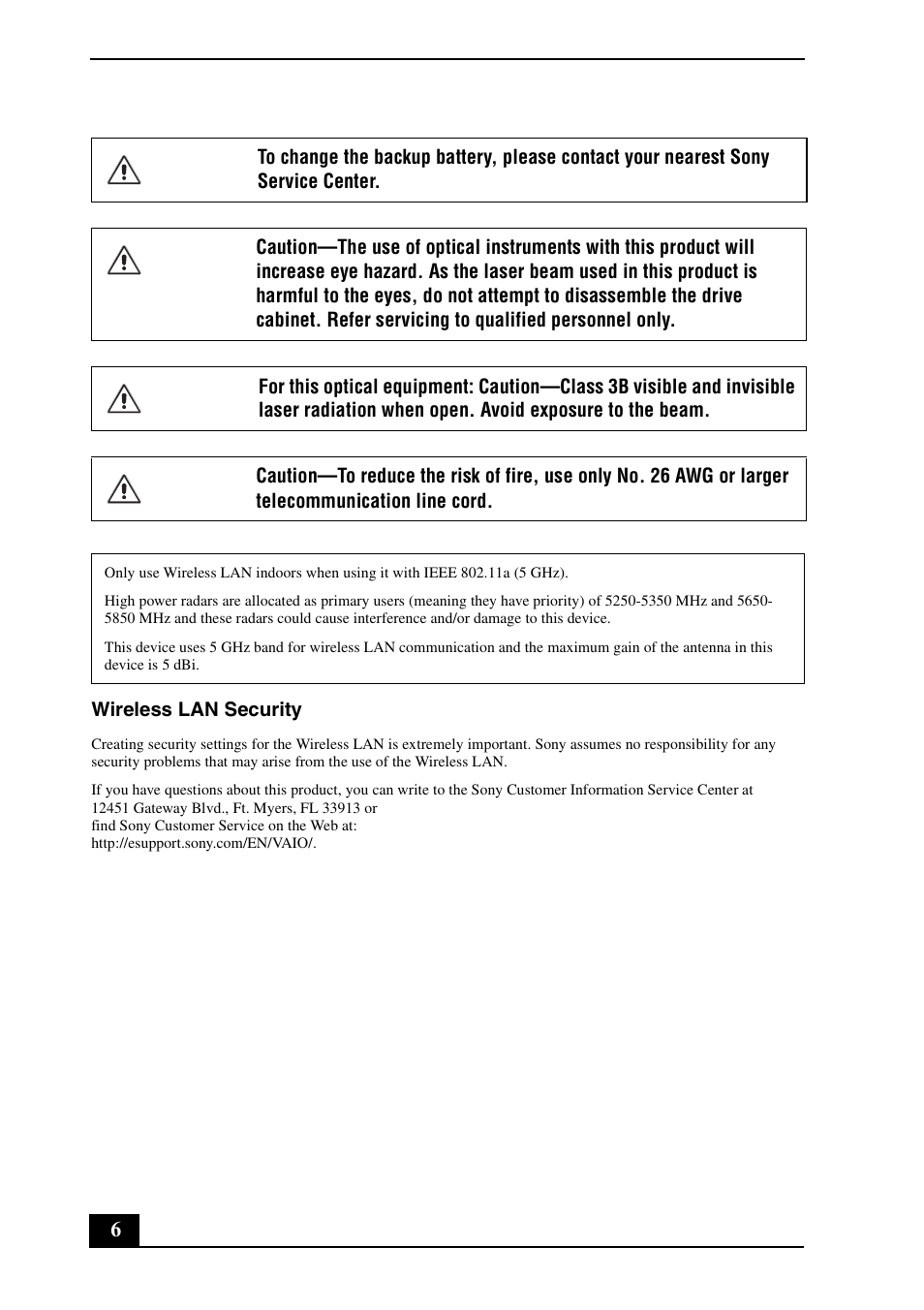 Sony VGN-FE500 User Manual | Page 6 / 20