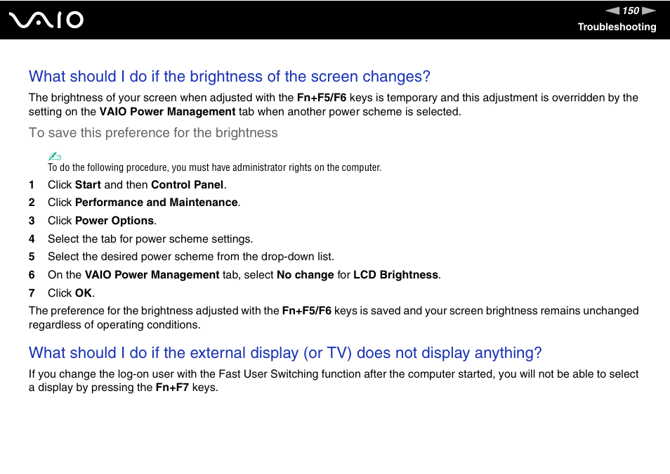 Sony VGN-FS800 User Manual | Page 150 / 175