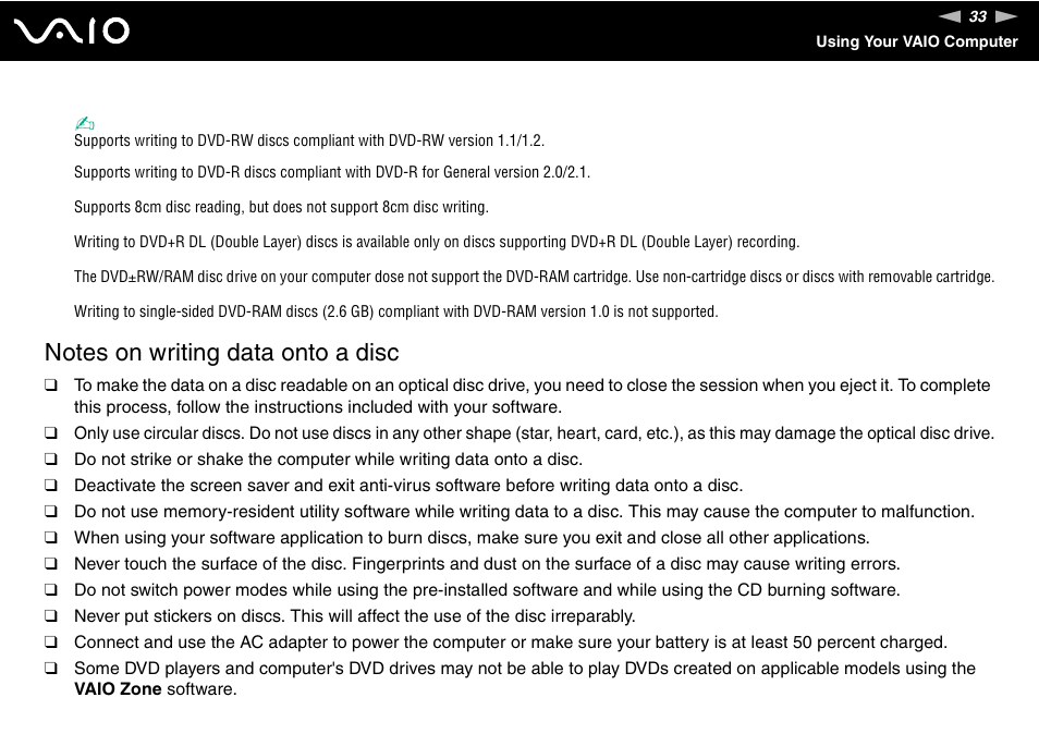 Sony VGN-FS800 User Manual | Page 33 / 175