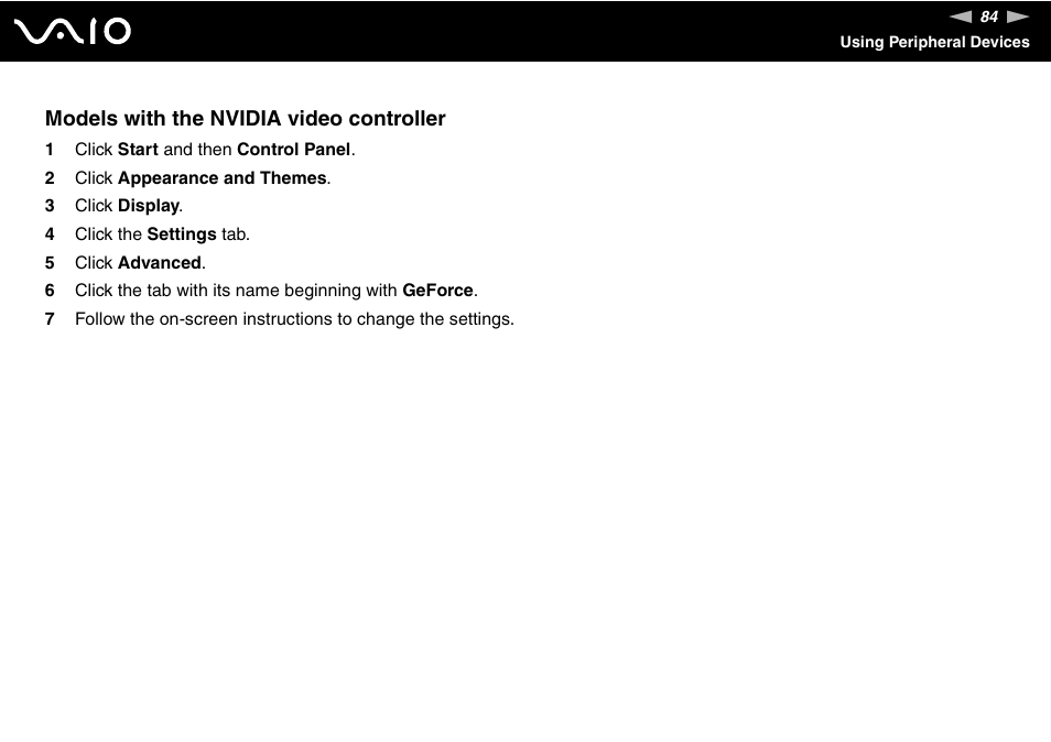 Models with the nvidia video controller | Sony VGN-FS800 User Manual | Page 84 / 175