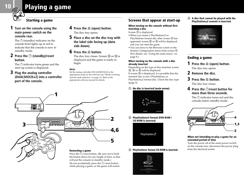 Playing a game | Sony SCPH-55006 GT User Manual | Page 10 / 56